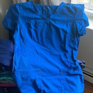 Royal Blue Women's V-Neck Scrub Top